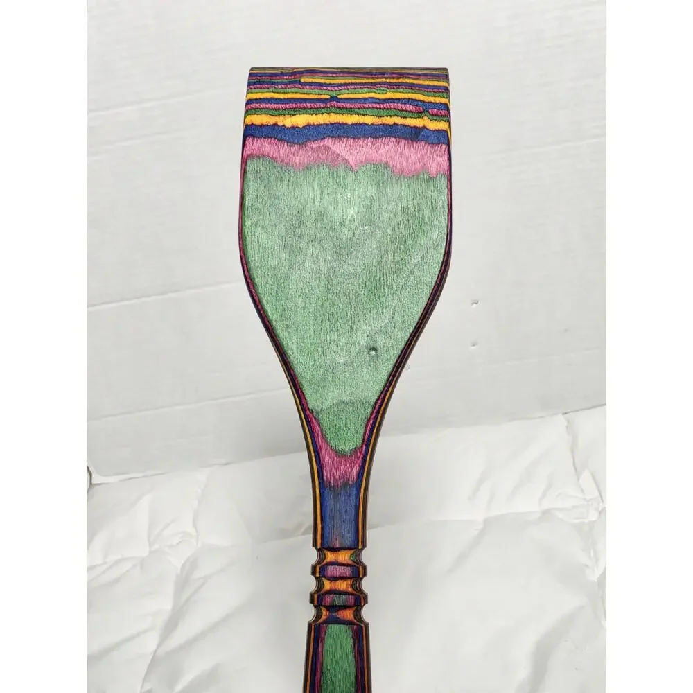 Rainbow Pakkawood Colorful Cooking Spatula Spoon Utensil 12 Inch Boho Retro Deco